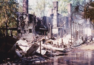 Remains of the mansion following the 1992 fire (Ann Robb Collection)