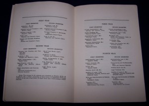 Curriculum from the 1951 yearbook (courtesy Kathy Dehen)