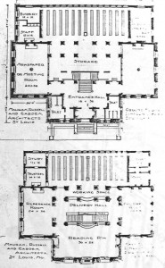 Floor plans (Illinois Libraries, Katherine Sharp, 1906)