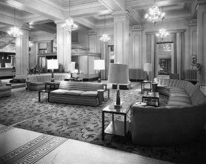 The Leland Hotel lobby in later years (SVC)
