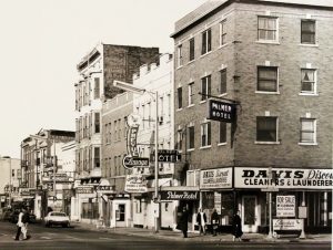 The Palmer Hotel and the north side of the 400 block of East Jefferson Street in 1969