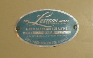 Serial number plaque in Bryan Weinhoeft home