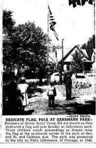 A 1949 ceremony at Gehrmann Park (Courtesy State Journal-Register)