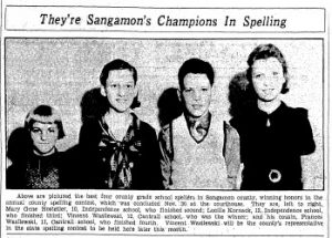 Spelling champion, 1935 (second from right) (Courtesy SJ-R)