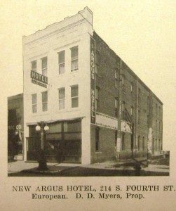 Argus Hotel, 1912 (Springfield: The Capital of the State of Illinois, courtesy Sangamon Valley Colllection)