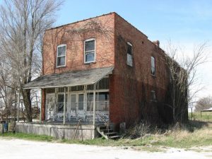 Buffalo Hart's general store and post office was badly damage by the tornado, but -- though closed for decades -- still stands. (SCHS photo)