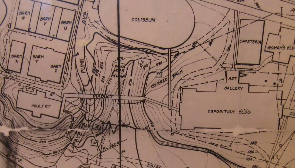 Portion of topographical map surveyed in 1924 (Illinois State Fair Museum) 
