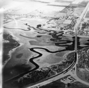 Lake Springfield during the 1950s drought