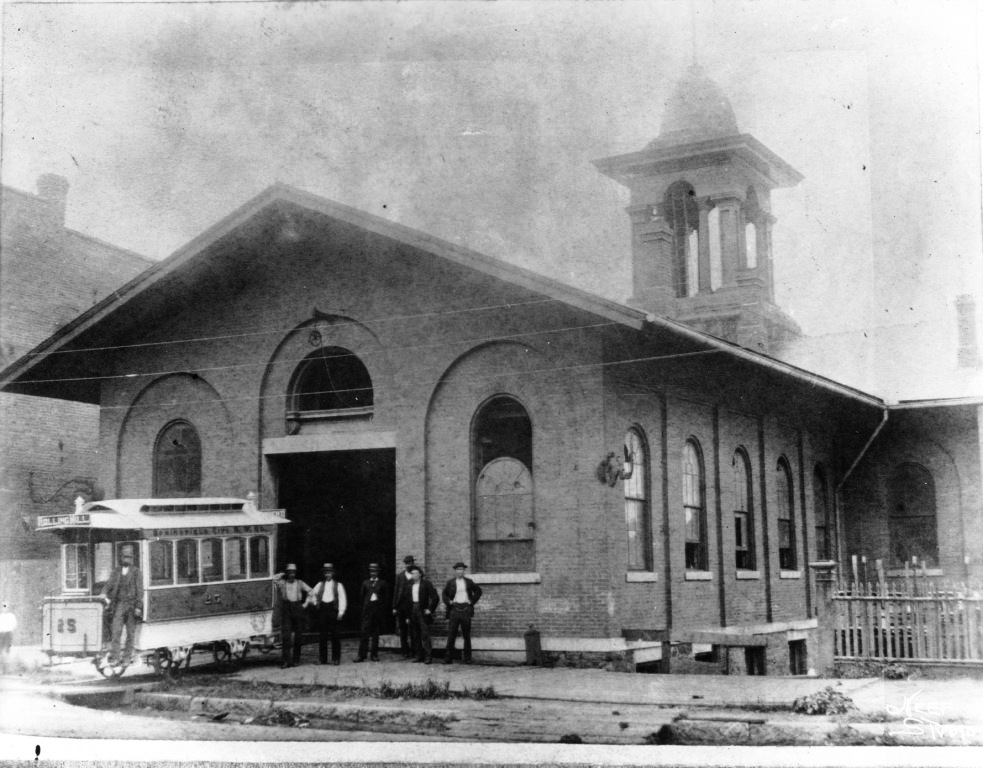 City Railway street car barn, 1897 (Sangamon Valley Collection)