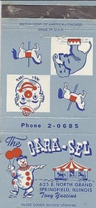 Cara-Sel matchbook cover