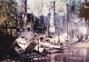 Remains of the mansion following the 1992 fire (Ann Robb Collection)