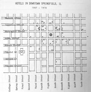 Hotel locations, 1906-17 (Charles Kirchner)