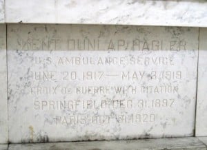 The crypt of Kent Hagler, co-namesake of Springfield's chapter of the Disabled American Veterans (SCHS photo)