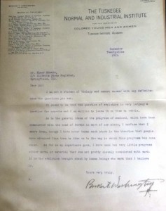 Booker T. Washington responds