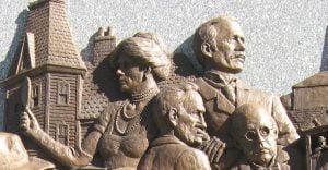 Top center, mine manager ? Lukens, shown on the Battle of Virden monument. 