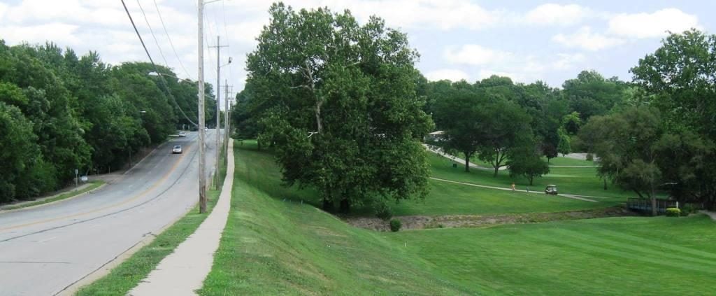 The creek across the first hole of Pasfield Golf Course gives a sense of the original elevation of Brainerd Hill (Sangamon County Historical Society)