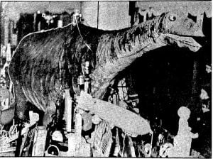 Rinnus' 1932 dinosaur, which included a bridle, was obviously patterned after one in the the old "Alley Oop" comic strip. (State Journal-Register; used with permission)