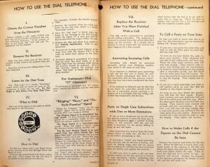 "How to use the dial telephone" pages in red directory