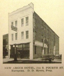 Argus Hotel, 1912 (Springfield: The Capital of the State of Illinois, courtesy Sangamon Valley Colllection)