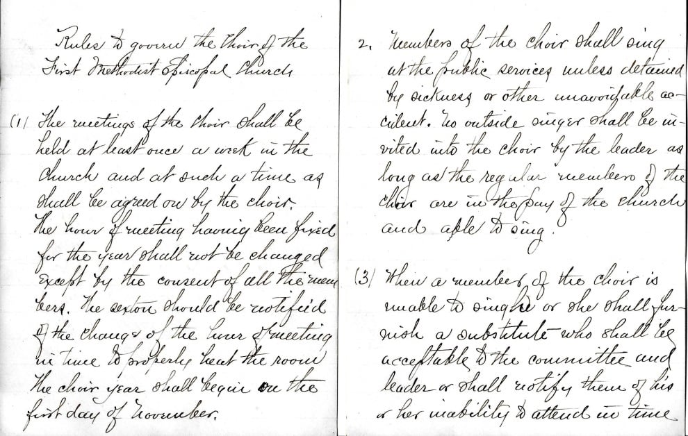 Choir Rules 1887.1
