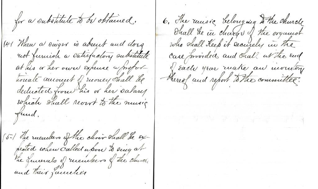 Choir Rules 1887.2