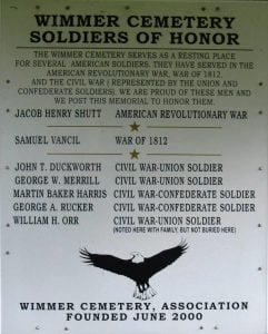 Plaque recognizes veterans burials at Wimmer