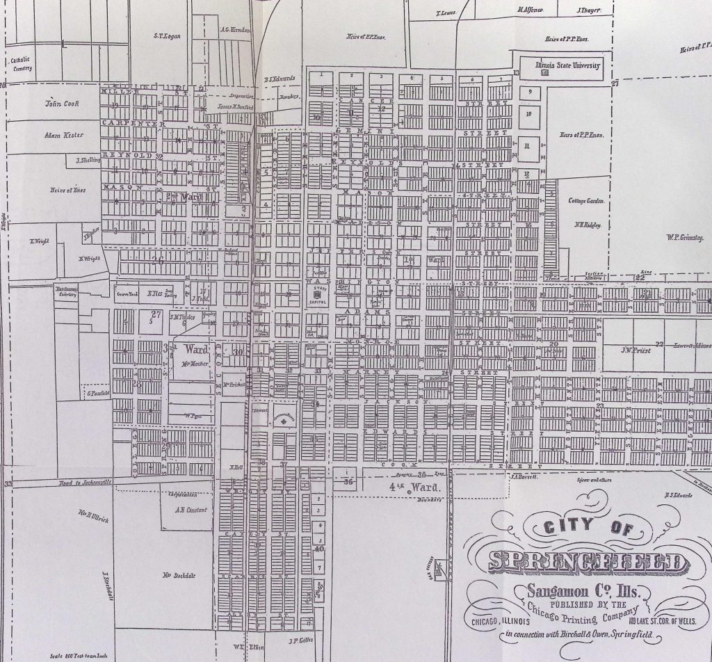 Springport 1853 Map First printed map of Springfield (1856) | SangamonLink